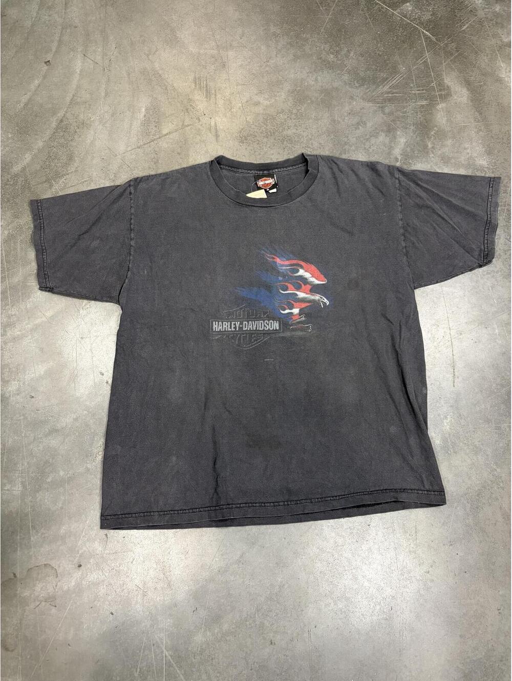 Flaming Eagle American Flag Harley Davidson Vintage Shirt